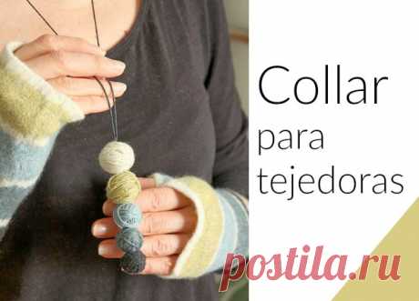 Colgante para tejedoras con bolas forradas - enrHedando