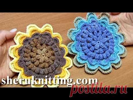 Crochet Sunflower How to Part 2 of 2/Crochet Flower Projects