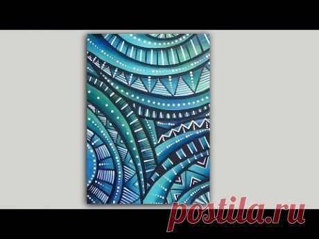 Acrylic Painting Abstract Doodle and Dot Painting Tutorial