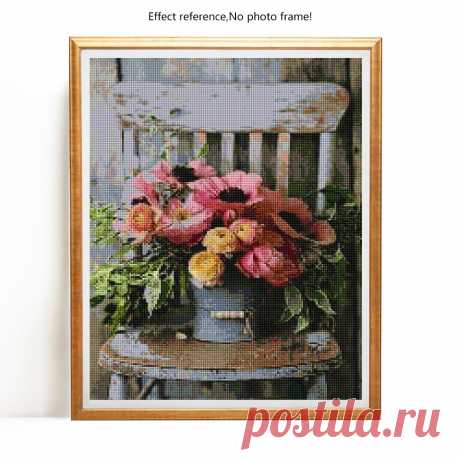 Evershine Diamond Painting Flower Chair 5D DIY Diamond Embroidery Cross Stitch Kit Full Square Round Drill Home Decor Crafts - купить по выгодной цене | AliExpress