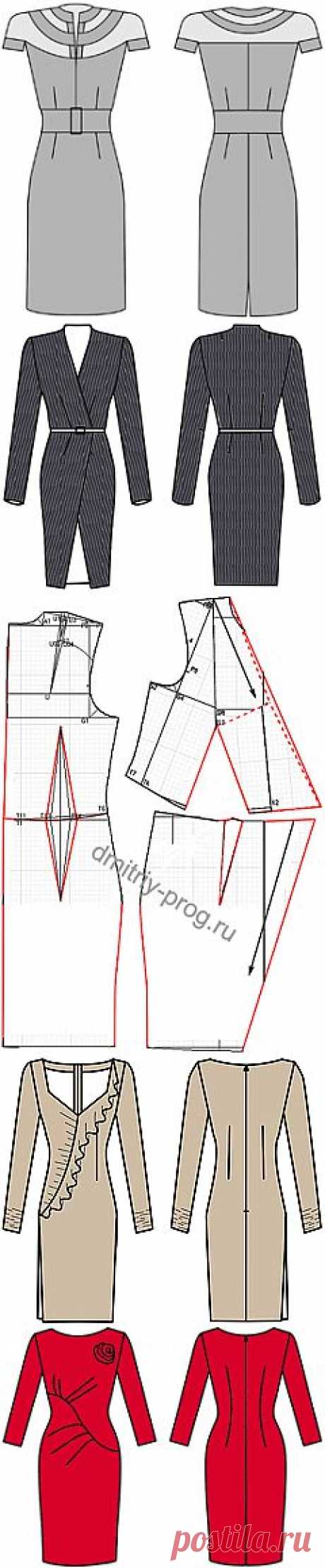 Примеры моделей платьев разработанных на основах рассчитанных в программе &quot;Закройщик&quot;