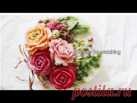 앙금플라워 장미/작약/잎사귀 :: How to make bean paste flower piping and arrangement  {rose,peony ,Leaves}