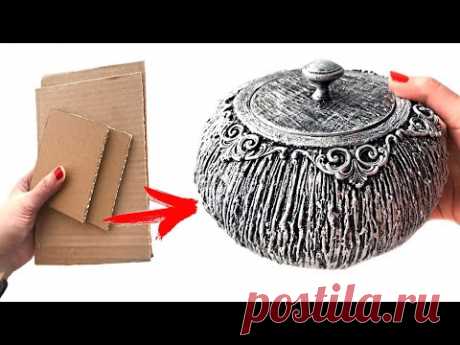 DIY Beautiful cardboard / Papier-mache box - YouTube