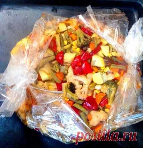Овощной гарнир Праздничный в рукаве рецепт с фото пошагово - 1000.menu