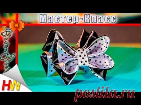 Маленькие бантики "Канзаши"/Little bows ribbons/Kanzashi tutorial