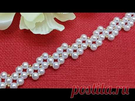 Beaded bracelet/PEARL bracelet/Diy BRACELET/Браслет из бусин/Браслет @NatiDesign@Cícero Alencar