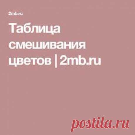 Таблица смешивания цветов | 2mb.ru