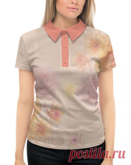Рубашка Поло с полной запечаткой "Цветочный узор" #2699697 от Yulla Yullapa