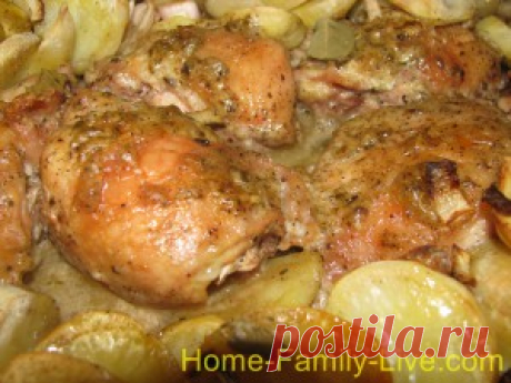 Курица с картошкой в духовке/Сайт с пошаговыми рецептами с фото для тех кто любит готовить
