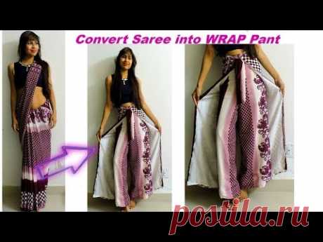 Convert Saree into Wrap Pant/ Diy Wrap in 10 MInutes