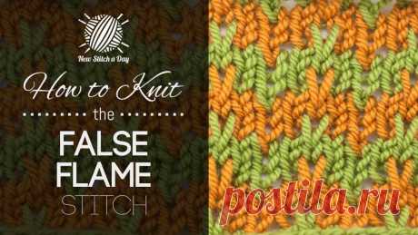 How to Knit the False Flame Stitch NewStitchaDay.com