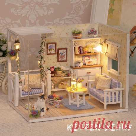 мебель блеск Picture - More Detailed Picture about Doll House Furniture Diy Miniature Dust Cover 3D Wooden Miniaturas Puzzle Dollhouse For Child Birthday Gifts Toys Kitten Diary Picture in Doll Houses from BOA 's store | Aliexpress.com | Alibaba Group