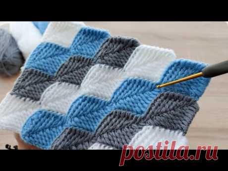 Super Easy Crochet Tunisian Knitting Model Çok Kolay Çok Gösterişli Tunus İşi Örgü Modeli Yapımı