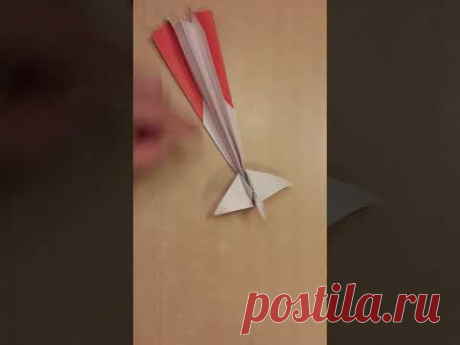 Origami crane with big tail; Оригами журавль с большим хвостом #shorts