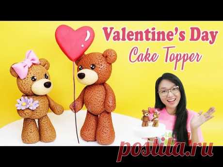 How to make Teddy Bear cake Topper | Valentine's Day Cake Topper | Valentine's Cake