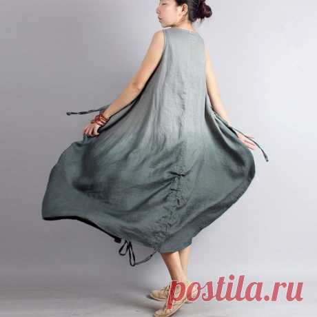 Женская широкий хлопок и лен рукавов длинное платье градиент кружева Большой размер о шеи мода халат платье, принадлежащий категории Платья и относящийся к Одежда и аксессуары для женщин на сайте AliExpress.com | Alibaba Group