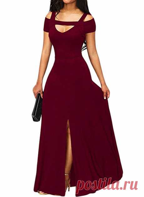 (85) Pinterest - Bulawoo Women's Nightclub Short Sleeve Sexy Cold Shoulder Flared Maxi Party Dress|Wedding Fashion|wedding fashion photography | Wedding Fashion