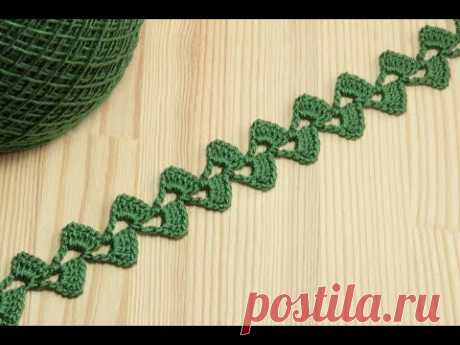 Вязание крючком для начинающих ЛЕНТОЧНОЕ КРУЖЕВО crochet lace