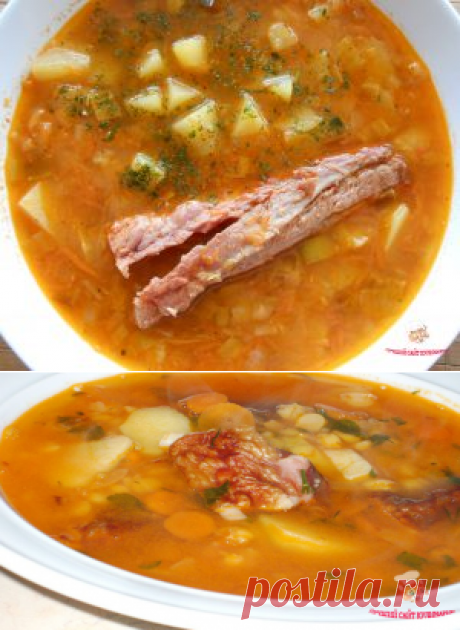 Гороховый суп с копчеными ребрышками - лучший сайт кулинарии