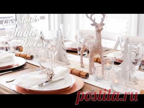 Christmas Table Decor - Rose Gold & Silver Theme