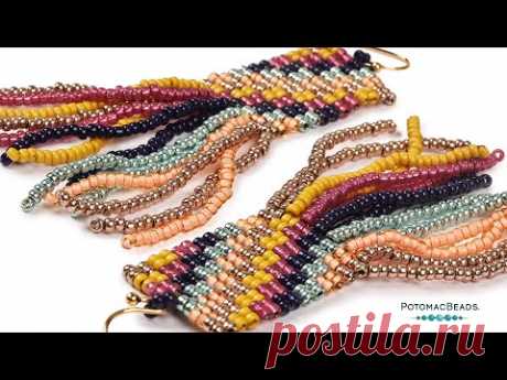 Playful Pixels Square Stitch Earrings - DIY Jewelry Making Tutorial by PotomacBeads