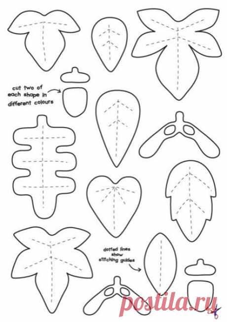 Шaблoны oceнних лиcтьeв для вaших пoдeлoк из фeтpa или бумaги
_Мастерим своими руками_