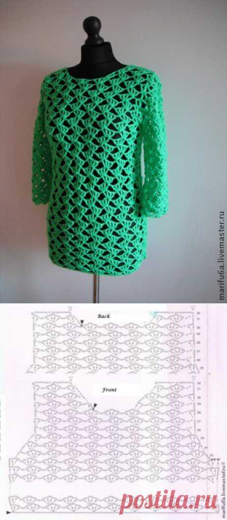 Вяжем простой и симпатичный пуловер - Ярмарка Мастеров - ручная работа, handmade