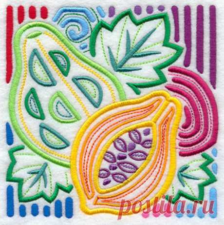 Mola Papaya Embroidered Waffle Weave Hand Towel | Etsy