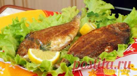 Рыба дорадо (Ципура) жареная в панировке под лимонным соком