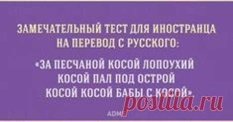 ЗАМЕЧАТЕЛЬНЫЙ ТЕСТ ДЛЯ ИНОСТРАНЦА НА ПЕРЕВОД С РУССКОГО ЗА пЕсчАной косой лопоухий косой ПАП под острой косой косой БАБЫ с косой АПМЕ