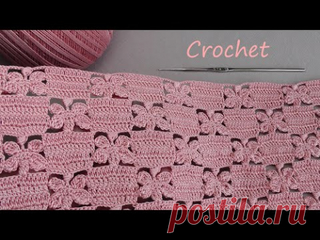 Очаровательный УЗОР &quot;БАБОЧКИ&quot; легкое ВЯЗАНИЕ КРЮЧКОМ для начинающих Crochet PATTERN for beginners - YouTube