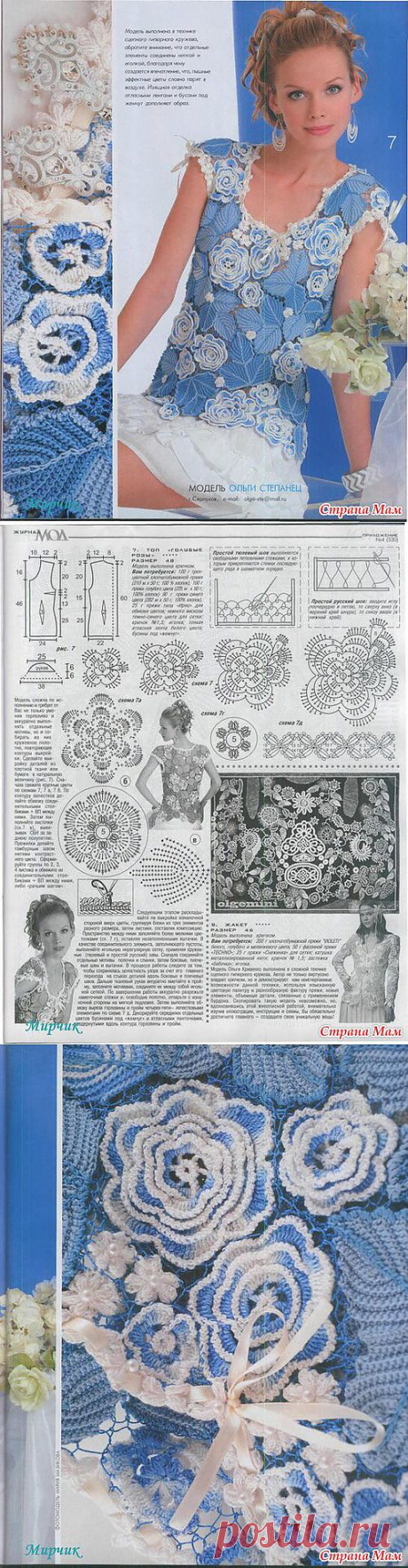 Летняя кофточка в технике ирландского кружева: Дневник группы &quot;Клуб рукоделия&quot; - Страна Мам
