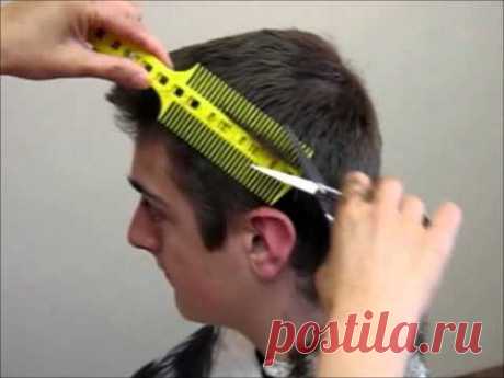 How to Cut Men's boy's Hair Short layer - Combpal Scissor Clipper Over Comb haircutting Tool Video 1