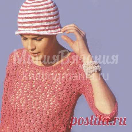 Вязание кофточки крючком с рукавами до локтя | knittingmania.ru