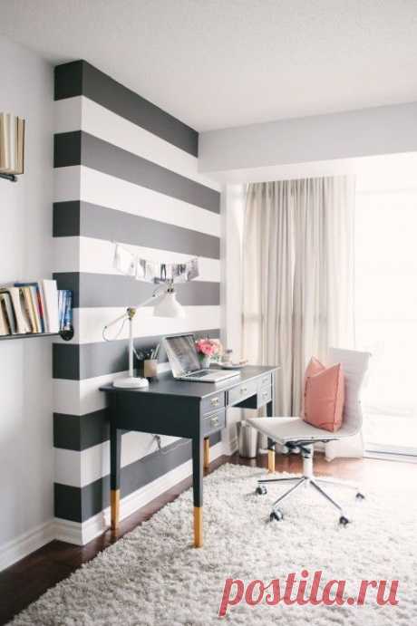 (1) black and white striped wall | Interior