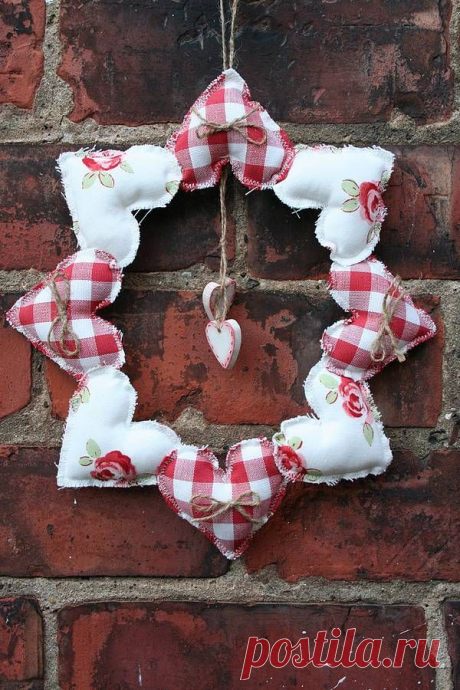 Handmade 8 Heart Wreath