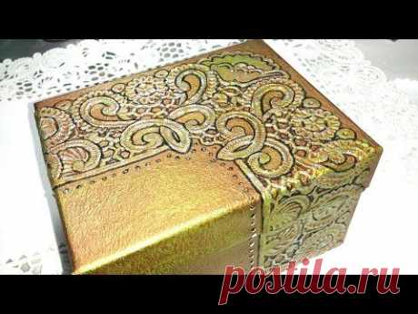 DIY CAJA REPUJADA CON OBLEAS - BOX EMBOSSED WITH WAFERS - YouTube