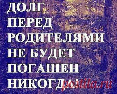 Самый большой позор и грех - это оставить своих родителей в старости одних..