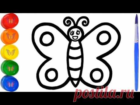 Раскраска бабочка | Как нарисовать бабочку  | Раскраски Малышам
