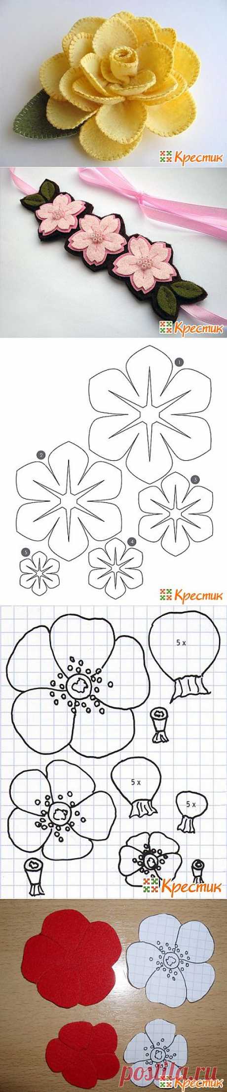 Цветы из фетра своими руками: мастер-класс и выкройки