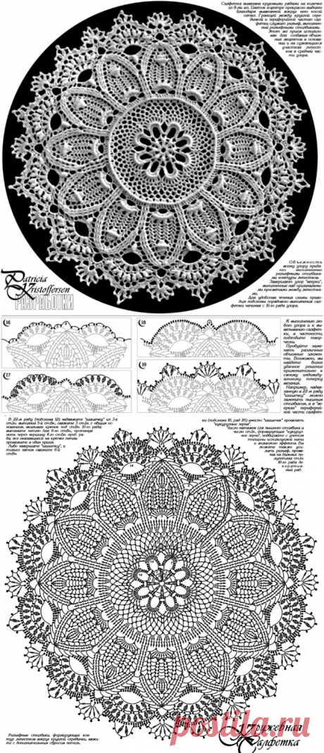 Ажурная салфетка крючком.