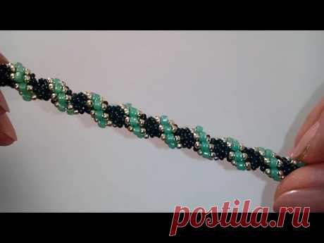 Tutorial: beautiful bracelet. DIY. Браслет из бисера. МК