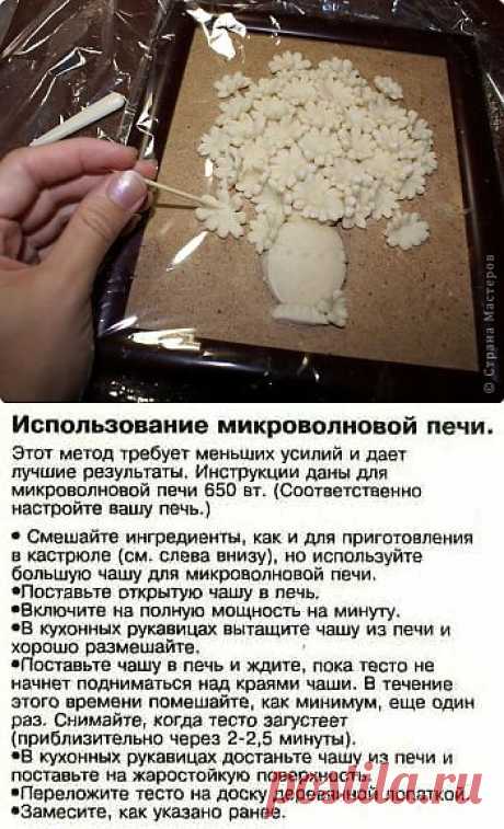 Солёное тесто для лепки и приготовление в микроволновке.