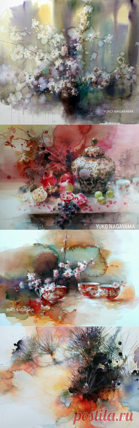Потоки краски как невысказанная мысль... Художница Yuko Nagayama.