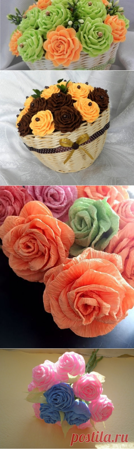 DIY Rosas papel Crepe o papel Crespón