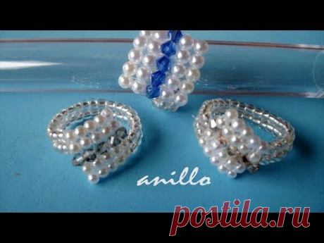 DIY - Anillo facil de perlas y tupis swarouski- Easy ring of pearls and swarovski tupis