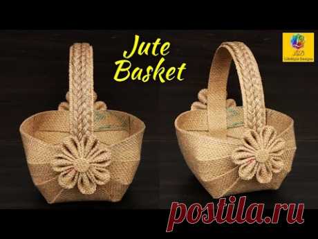 DIY Flower Basket with Jute Sheet and Waste Plastic Carry Bag | Best out of Waste Jute Art and Craft