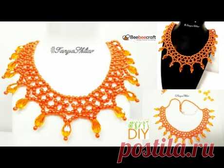 Колье из Бусин Своими Руками! Ожерелье из Бусин Мастер Класс/ Necklace of beads!