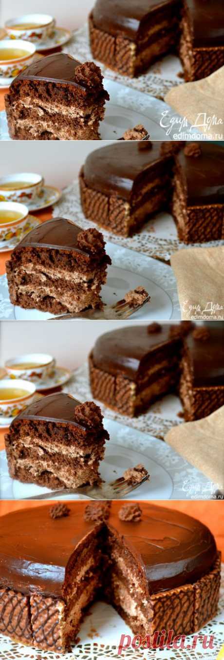 Шоколадный торт с вафельным кремом | Кулинарные рецепты от «Едим дома!»