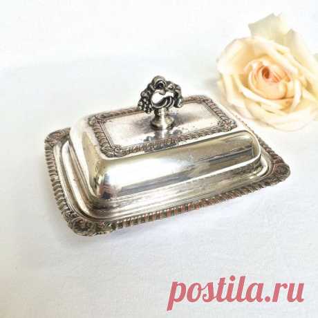 Silver Plated covered dish miniature ornate от EllasAtticVintage